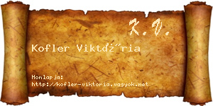 Kofler Viktória névjegykártya